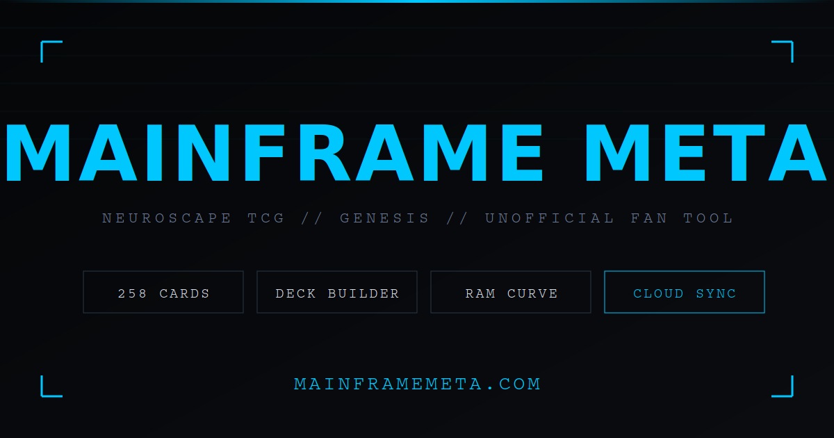 Mainframe Program Cards Mainframe Meta — Neuroscape TCG Deck Builder | Genesis Cards, RAM Curve ...